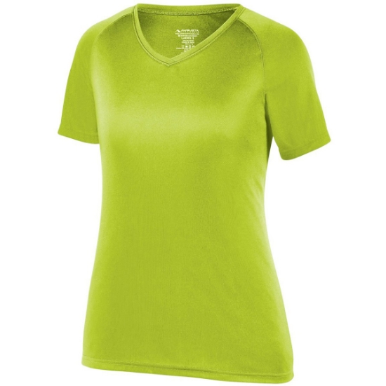 Custom Womens Attain Wicking V-Neck T-Shirt Lime
