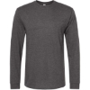 Custom Unisex Heavyweight Jersey Long Sleeve T-Shirt Heather Charcoal