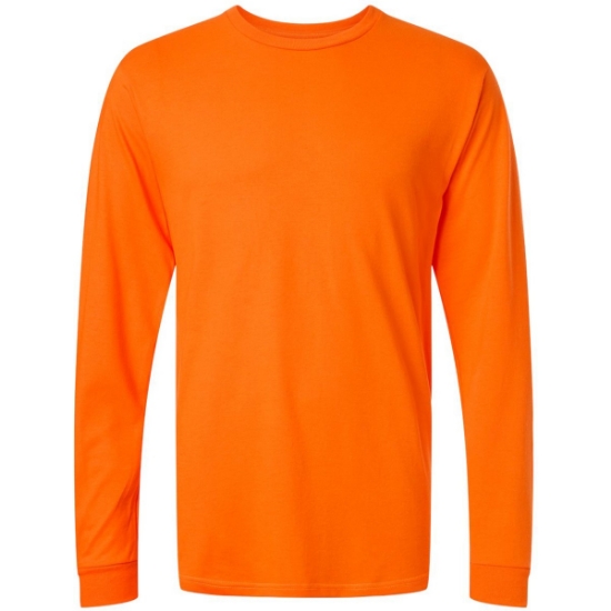Custom Unisex Heavyweight Jersey Long Sleeve T-Shirt Safety Orange