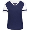 Custom Womens Triblend Fanatic 2.0 V-Neck T-Shirt Navy/ White