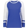 Custom Womens Triblend Fanatic 2.0 Long Sleeve T-Shirt Royal/ White