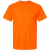 Custom Unisex Heavyweight Jersey Pocket T-Shirt Safety Orange