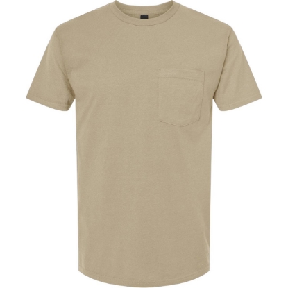 Custom Unisex Heavyweight Jersey Pocket T-Shirt Sand