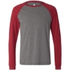 Custom Mens Long Sleeve Jersey Baseball Tee Deep Heather/ Cardinal