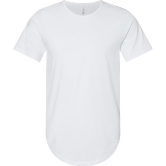 Custom Mens Jersey Curved Hem Tee White