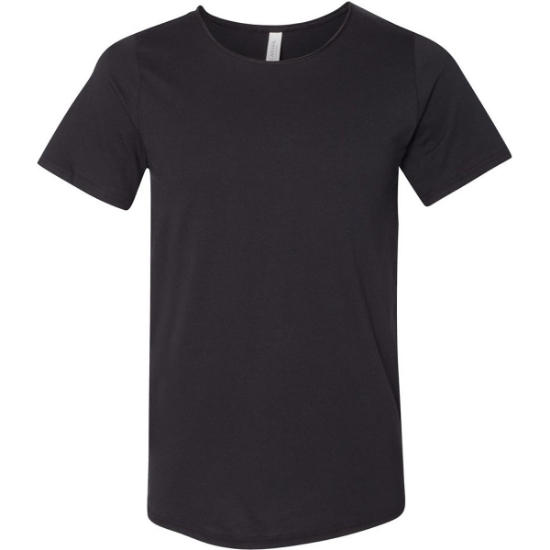 Custom Unisex Raw Neck Tee Black