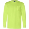 Custom Unisex Union-Made Long Sleeve Pocket T-Shirt Lime Green