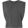 Custom Womens Garment-Dyed Heavyweight Muscle Tee Faded Black