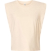 Custom Womens Garment-Dyed Heavyweight Muscle Tee Faded Cream