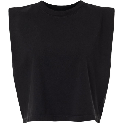 Custom Womens Garment-Dyed Heavyweight Muscle Tee True Black