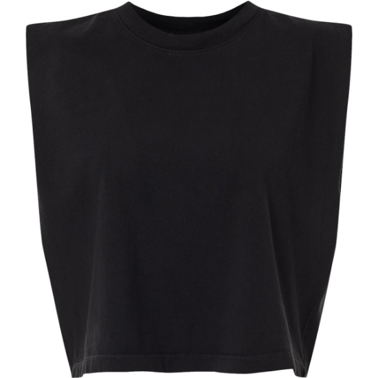 Custom Womens Garment-Dyed Heavyweight Muscle Tee True Black