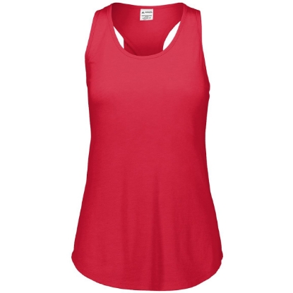 Custom Girls Lux Triblend Tank Top Red Heather