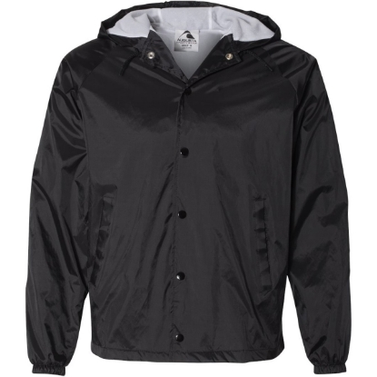 Custom Unisex Hooded Coachs Jacket Black