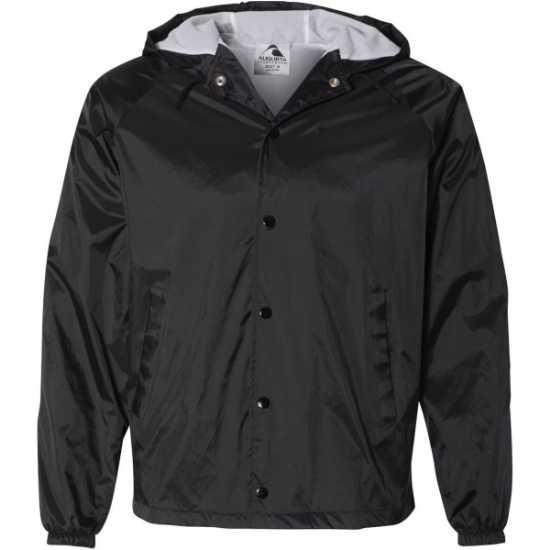 Custom Unisex Hooded Coachs Jacket Black