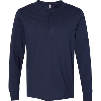 Custom Mens Jersey Henley Navy