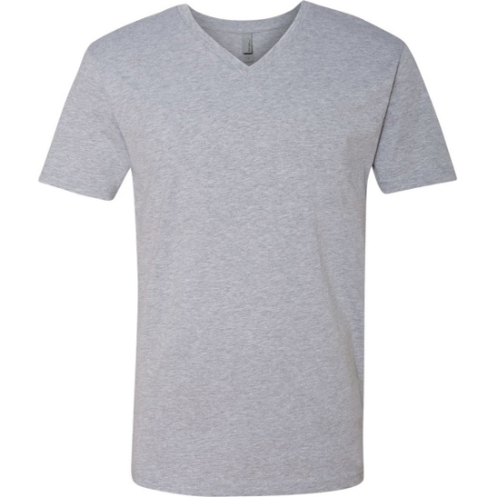 Custom Unisex Cotton V-Neck T-Shirt Heather Grey