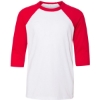 Custom Youth Three-Quarter Sleeve Baseball Tee White/ Red