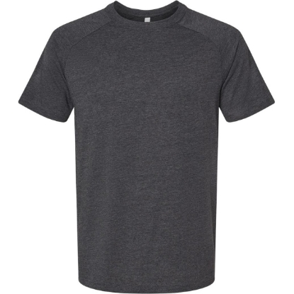 Custom Mens Heather CVC Raglan Tee Dark Grey Heather