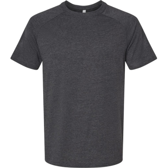 Custom Mens Heather CVC Raglan Tee Dark Grey Heather