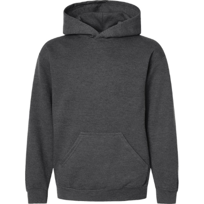 Custom Youth Hooded Sweatshirt Heather Charcoal