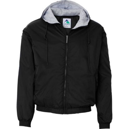 Custom Unisex Fleece Lined Hooded Jacket Black