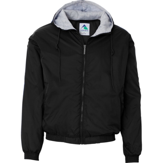 Custom Unisex Fleece Lined Hooded Jacket Black