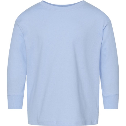 Custom Toddler Fine Jersey Long Sleeve Tee Light Blue