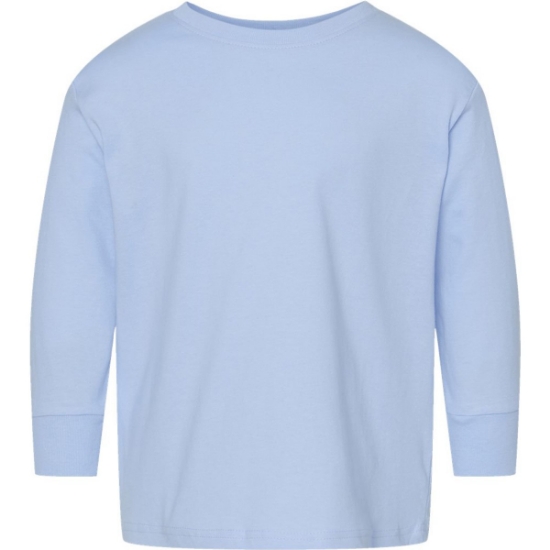 Custom Toddler Fine Jersey Long Sleeve Tee Light Blue