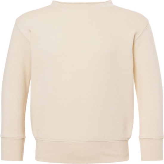 Custom Toddler Fleece Crewneck Sweatshirt Natural