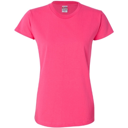 Custom Womens USA-Made T-Shirt Bright Pink