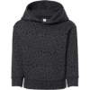 Custom Toddler Pullover Fleece Hoodie Black Leopard