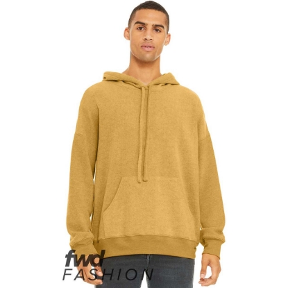 Custom Unisex FWD Fashion Sueded Fleece Hoodie Sweatshirt Heather Mustard