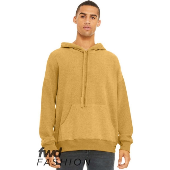 Custom Unisex FWD Fashion Sueded Fleece Hoodie Sweatshirt Heather Mustard