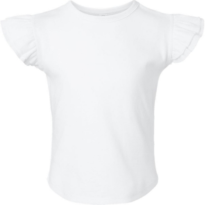 Custom Toddler Flutter Sleeve Tee White