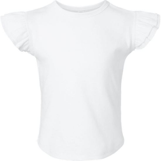Custom Toddler Flutter Sleeve Tee White