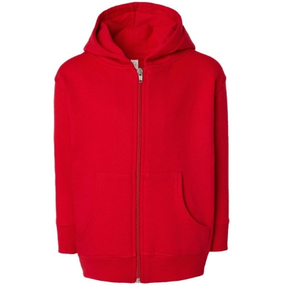 Custom Toddler Full-Zip Fleece Hoodie Sweatshirt Red