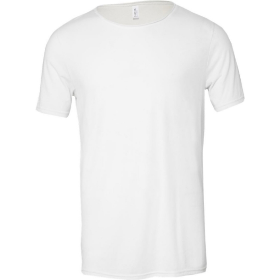 Custom Unisex FWD Fashion Triblend Raw Neck Tee Solid White Triblend