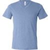 Custom Unisex Triblend V-Neck Tee Blue Triblend
