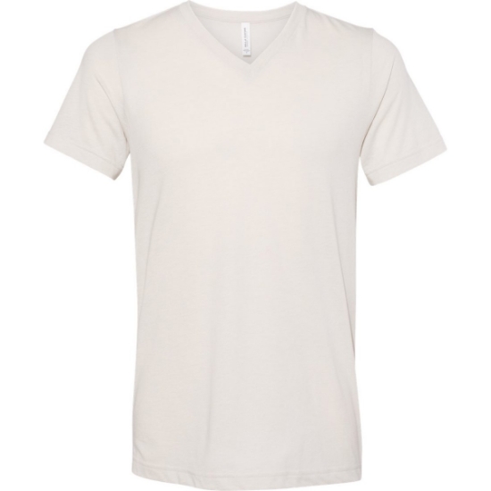 Custom Unisex Triblend V-Neck Tee Cement Triblend