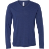 Custom Unisex Long Sleeve V-Neck Tee Navy Triblend