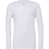 Custom Unisex Long Sleeve V-Neck Tee White