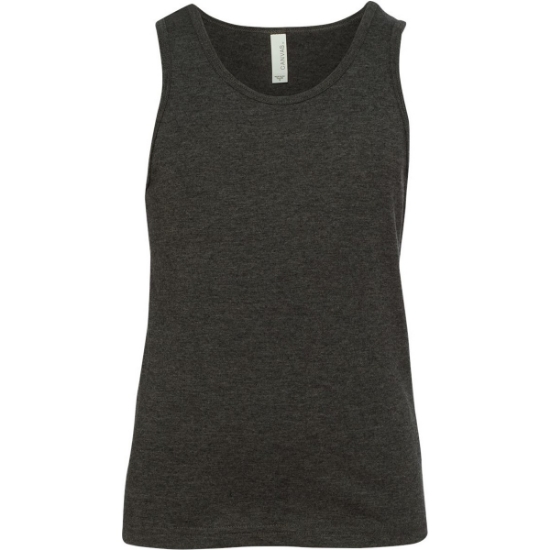 Custom Youth Heather CVC Tank Dark Grey Heather