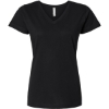 Custom Womens Fine Jersey V-Neck Tee Black