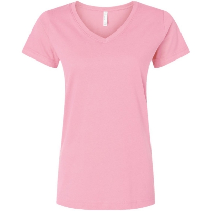 Custom Womens Fine Jersey V-Neck Tee Pink