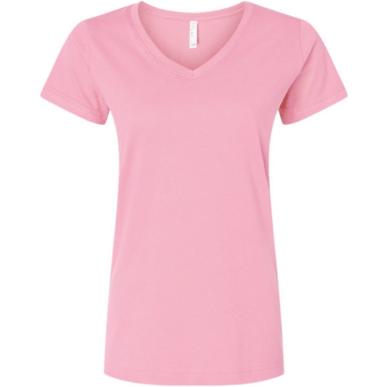 Custom Womens Fine Jersey V-Neck Tee Pink