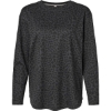 Custom Womens Fine Jersey Long Sleeve Tee Black Leopard