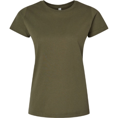 Custom Womens Fine Jersey Tee Military Green