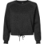 Custom Womens Relaxed Boxy Crewneck Sweatshirt Black Leopard