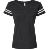 Custom Womens Football V-Neck Fine Jersey Tee Vintage Smoke/ White