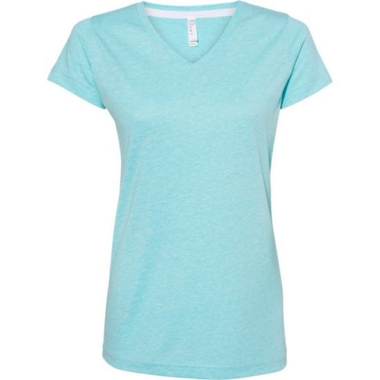 Custom Womens Harborside Mélange V-Neck Tee Caribbean Melange